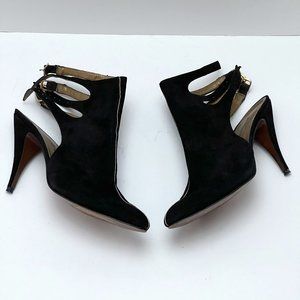 Xavier Danaud Leather Shoes Size 7 Black Heels 3" Heel